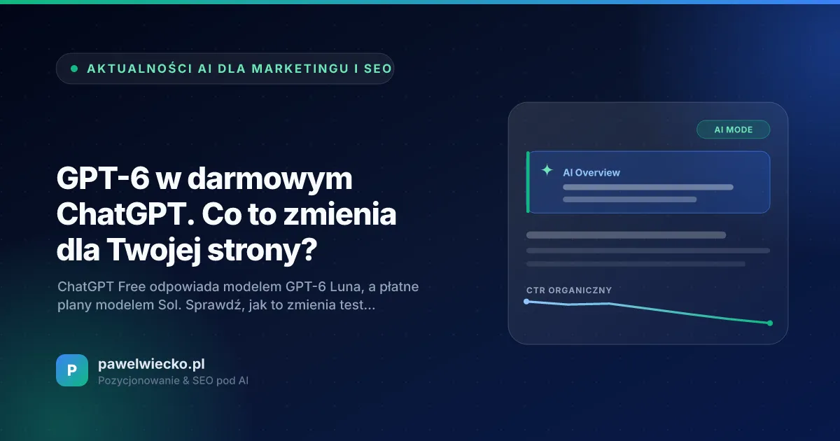 GPT-6 w darmowym ChatGPT. Co to zmienia dla Twojej strony?