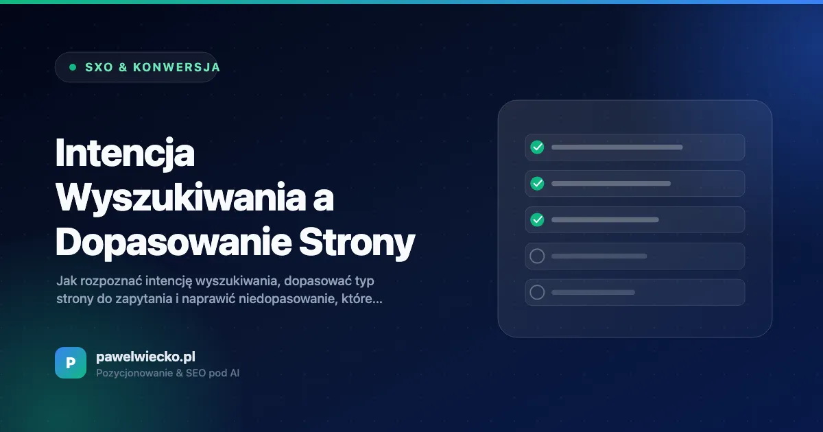 Intencja Wyszukiwania a Dopasowanie Strony