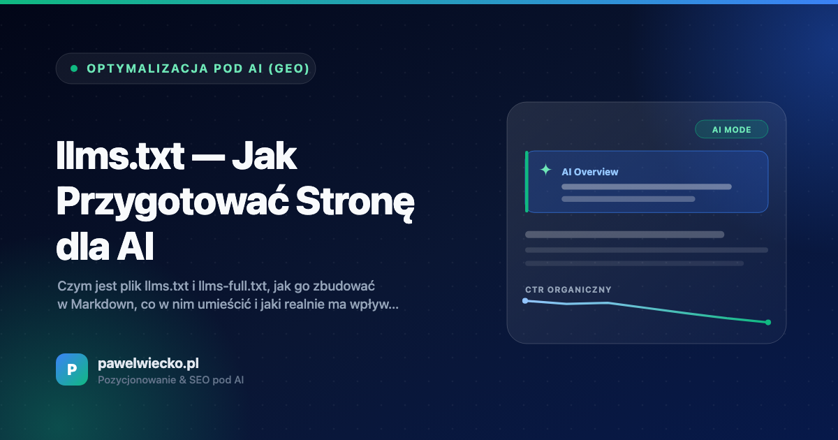 llms.txt — Jak Przygotować Stronę dla AI