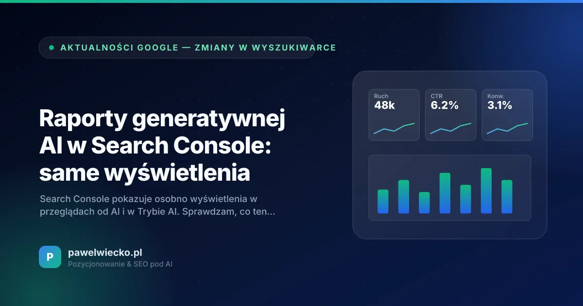 Raporty generatywnej AI w Search Console: same wyświetlenia