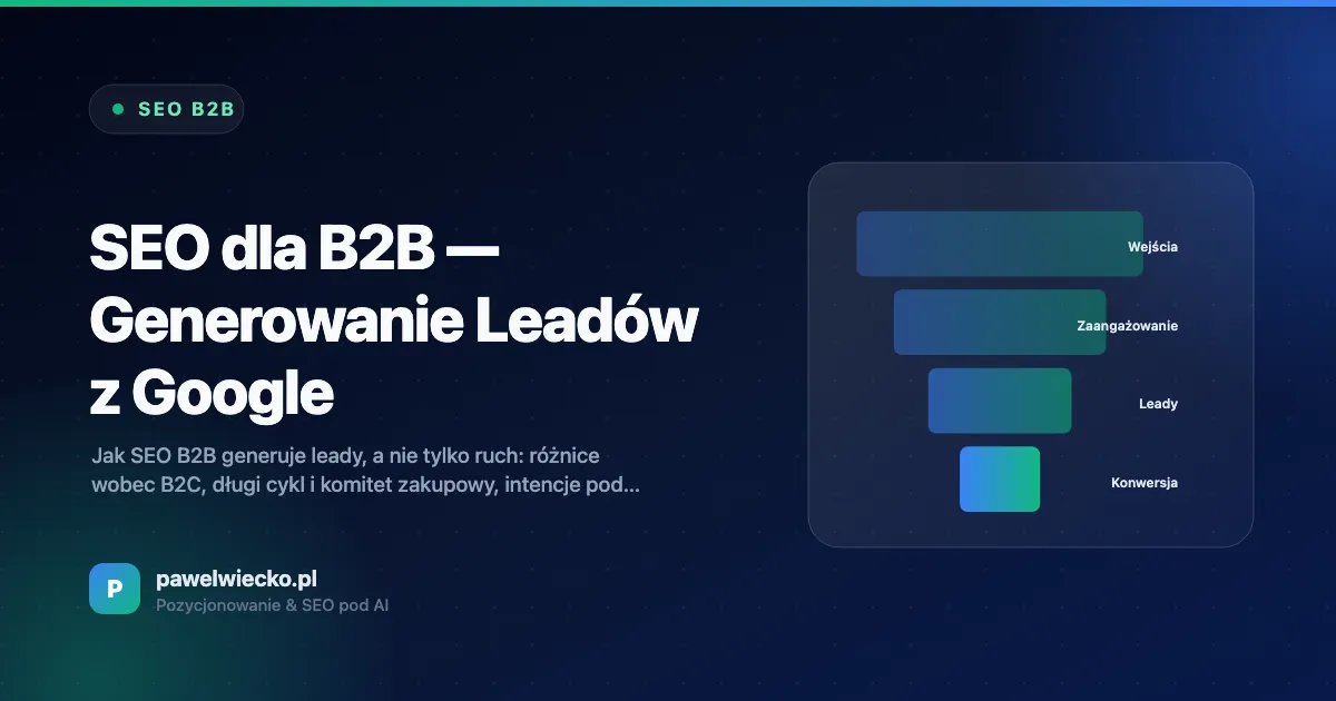 SEO dla B2B — Generowanie Leadów z Google