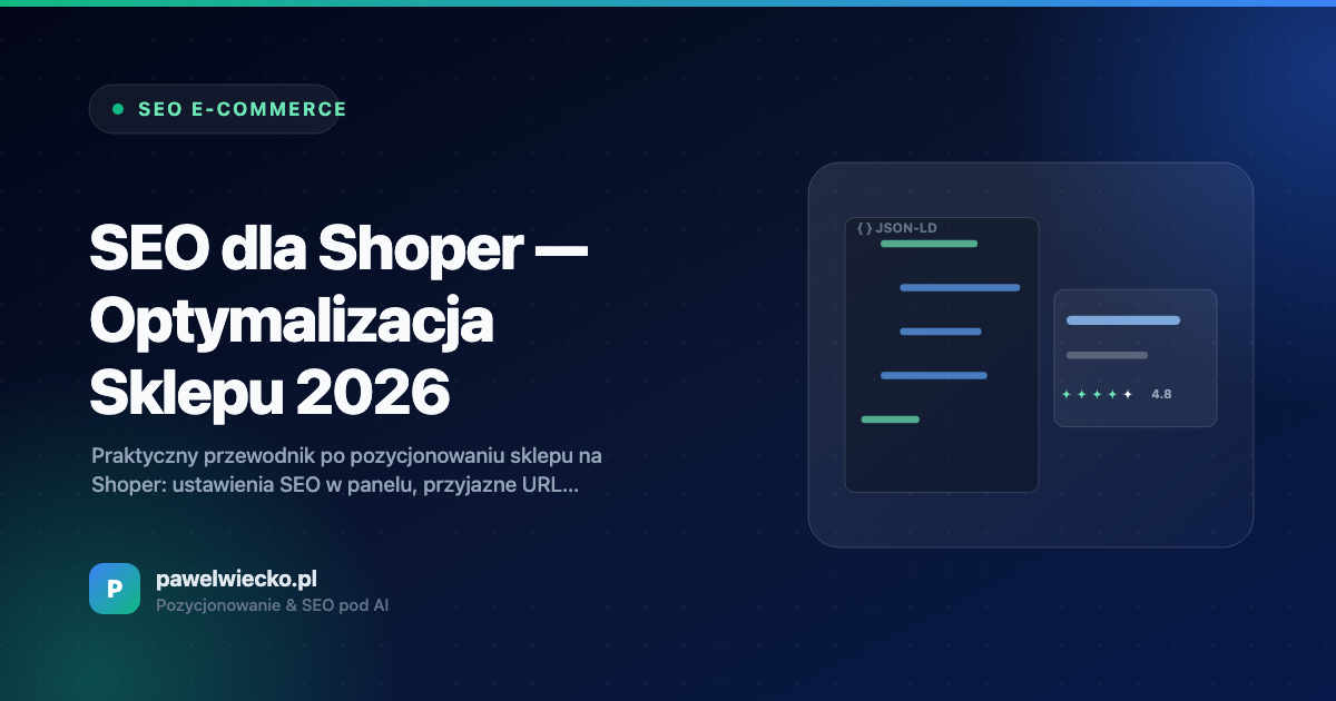 SEO dla Shoper — Optymalizacja Sklepu 2026