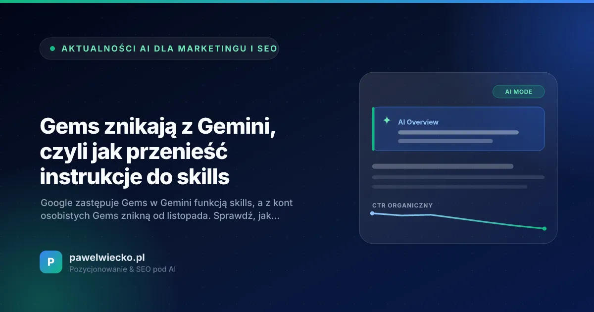 Gems znikają z Gemini, czyli jak przenieść instrukcje do skills