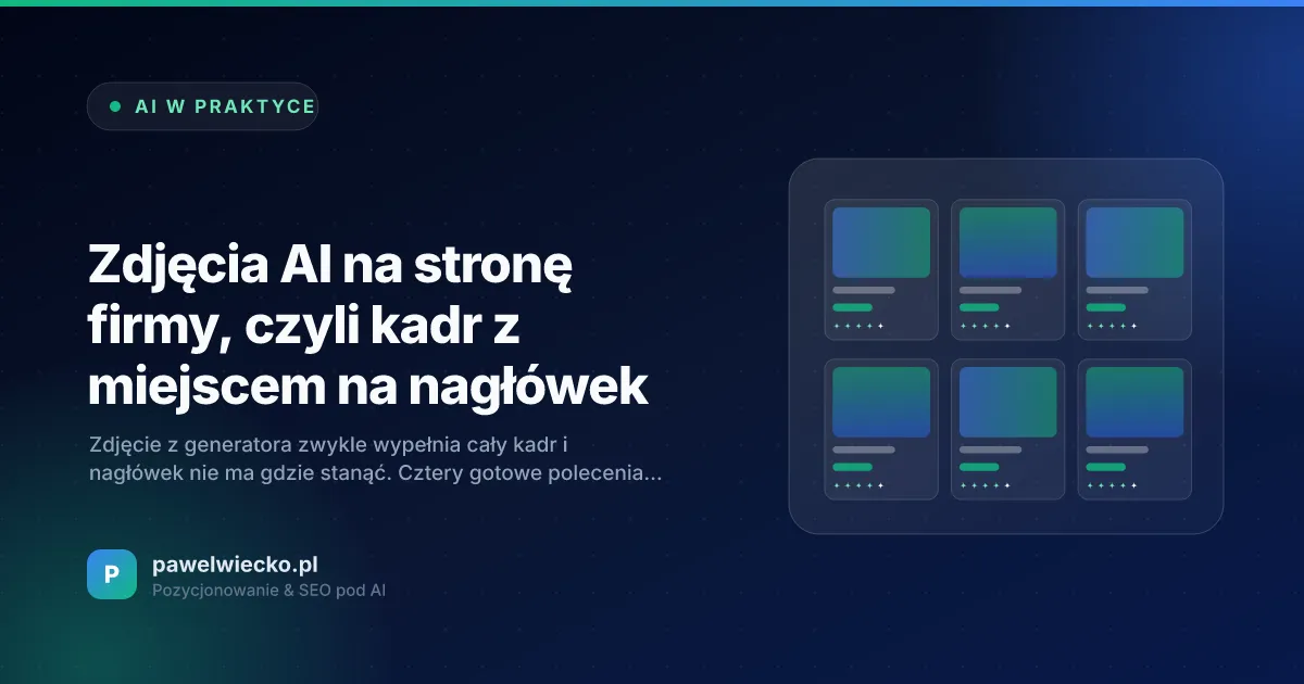Zdjęcia AI na stronę firmy, czyli kadr z miejscem na nagłówek